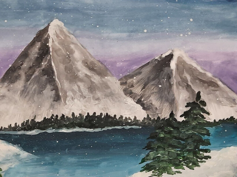 Зимние Озёры глазами детей – выставка рисунков проходит в детской школе искусств